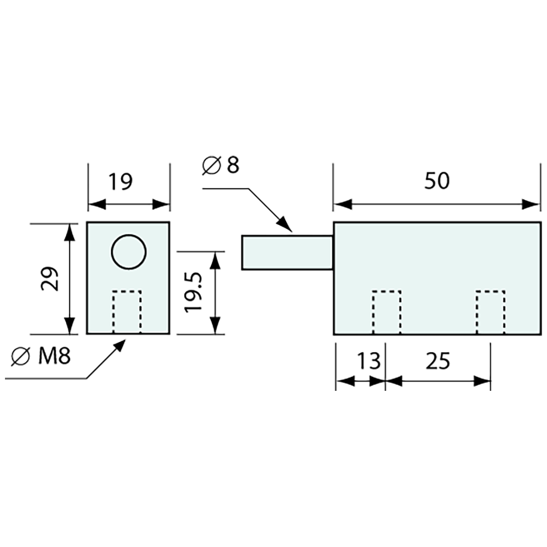 Block Hinge Large Stainless Steel 100mm